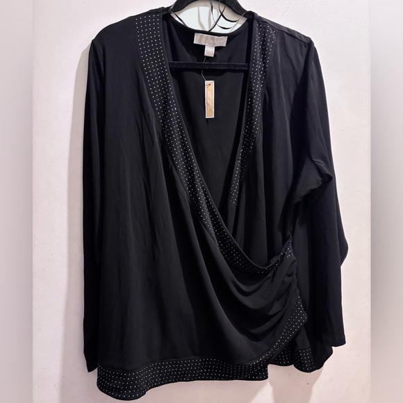 MICHAEL Michael Kors Tops - MICHAEL Michael Kors Black Studded Blouse